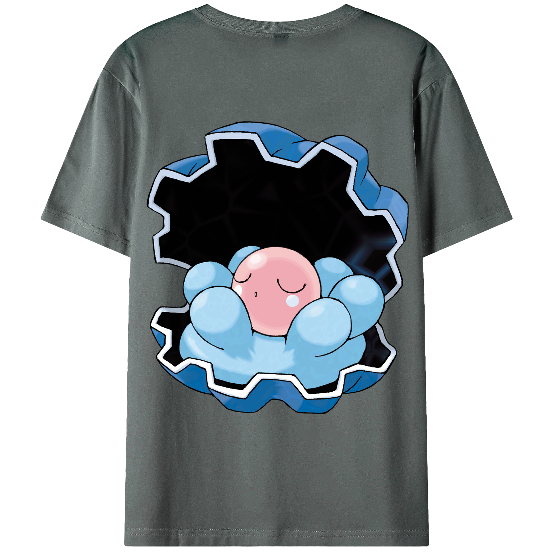 （画像用） ポケットモンスター Pokémon 綿100％ メンズ半袖Tシャツ（バックプリント） 通気性